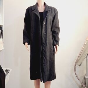 WORTHINGTON Grey Wool Blend Long Coat Size: 12P